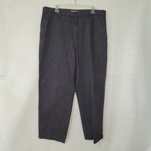Alex Cannon Pant Men 38x30 Cotton Flat‎ Front Chino Charcoal Heavyweight